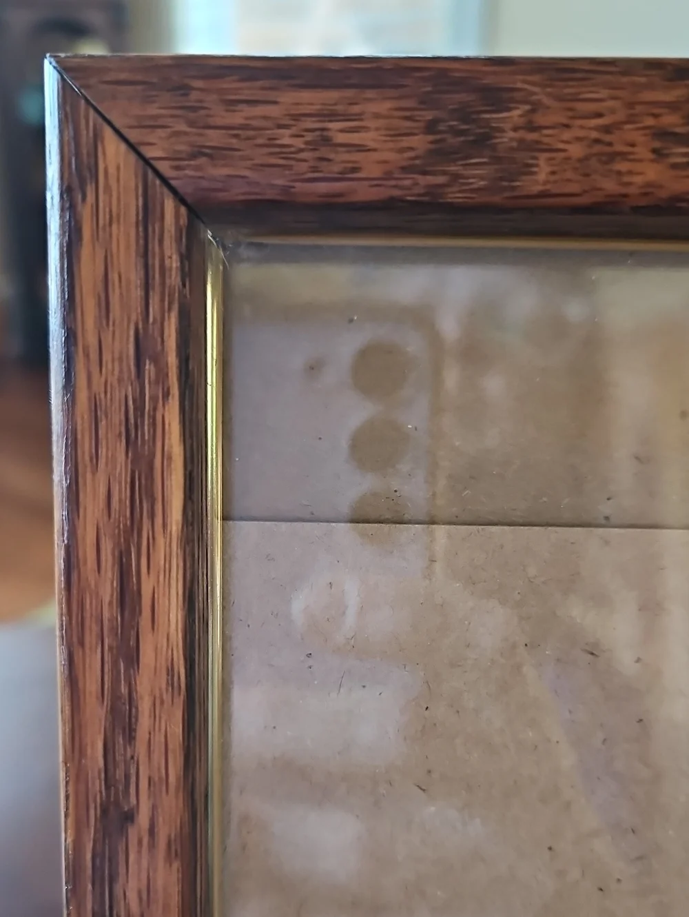 Authentic Vintage Heavy Grain Oak Photo Frame 8